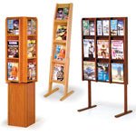 Wood Full-View Floor Literature Racks