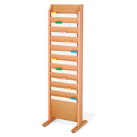 10 POCKET WOODEN FLOOR STANDING FILE AND CHART HOLDER - Braeside Displays