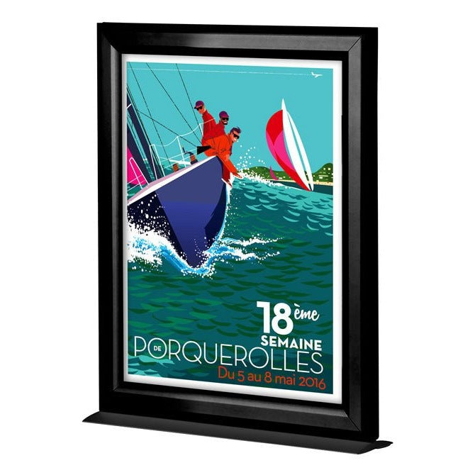 11" X 17" COUNTERTOP SLIDE-IN ALUMINUM SIGN FRAME, BLACK - Braeside Displays