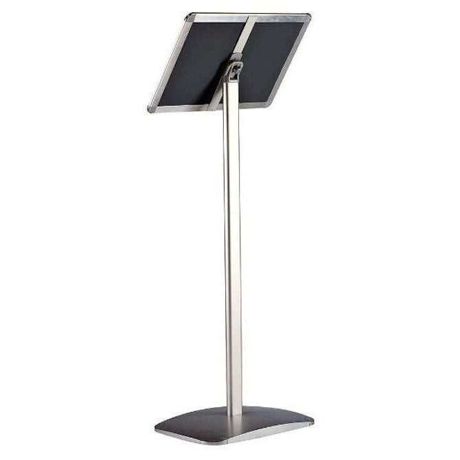 11" x 17" Euro-Style Pedestal Sign Stand, Silver - Braeside Displays