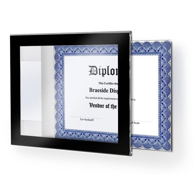 11" X 8-1/2" BLACK BORDER ACRYLIC WALL FRAME - Braeside Displays