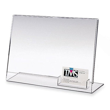 11" X 8-1/2" SLANT BACK SIGN/BUSINESS CARD HOLDER COMBO - Braeside Displays