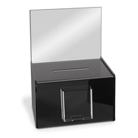 11" x 8" Jumbo Acrylic Ballot Box, Black - Braeside Displays