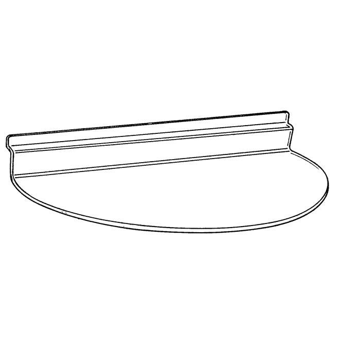 12" Acrylic Semi-Circular Slatwall Shelf - Braeside Displays