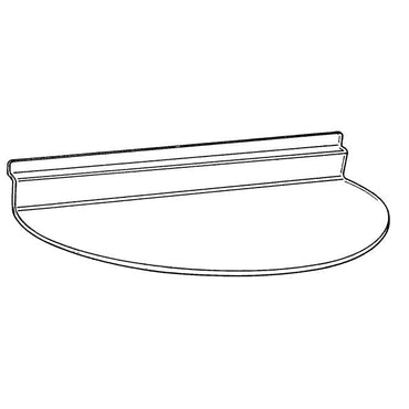 12" Acrylic Semi-Circular Slatwall Shelf - Braeside Displays