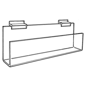 12" Acrylic Slatwall Card Trough - Braeside Displays