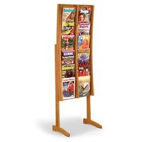 12 POCKET FLOOR STANDING WOOD MAGAZINE RACK - Braeside Displays