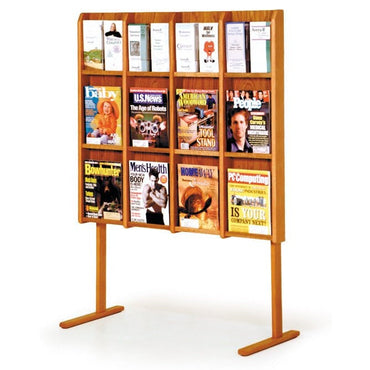 12 POCKET MAGAZINE / 24 POCKET BROCHURE FLOOR DISPLAY WITH DIVIDERS - Braeside Displays