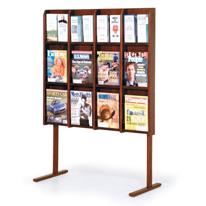 12 POCKET MAGAZINE / 24 POCKET BROCHURE FLOOR DISPLAY WITH DIVIDERS - Braeside Displays