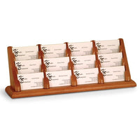 12 POCKET OAK WOOD BUSINESS CARD HOLDER - Braeside Displays