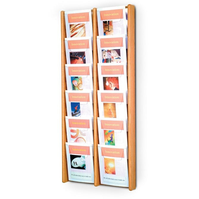 12 POCKET SLANTED VERTICAL MAGAZINE WALL RACK - Braeside Displays