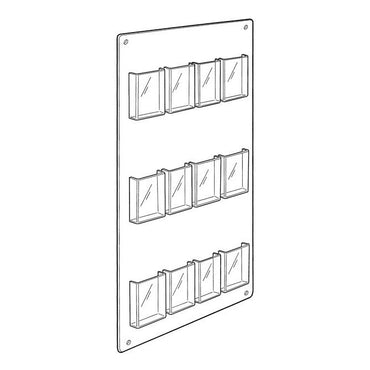 12 POCKET TRI-FOLD WALL RACK, VERTICAL - Braeside Displays