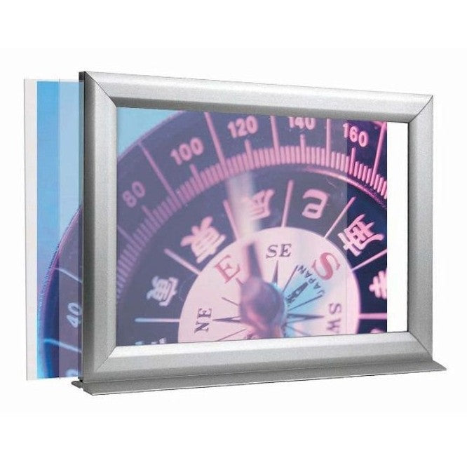 17" X 11" COUNTERTOP SLIDE-IN ALUMINUM SIGN FRAME, SILVER - Braeside Displays