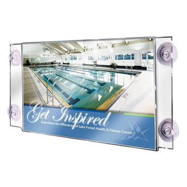 17" X 11" GLASS MOUNT ACRYLIC SIGN HOLDER - Braeside Displays