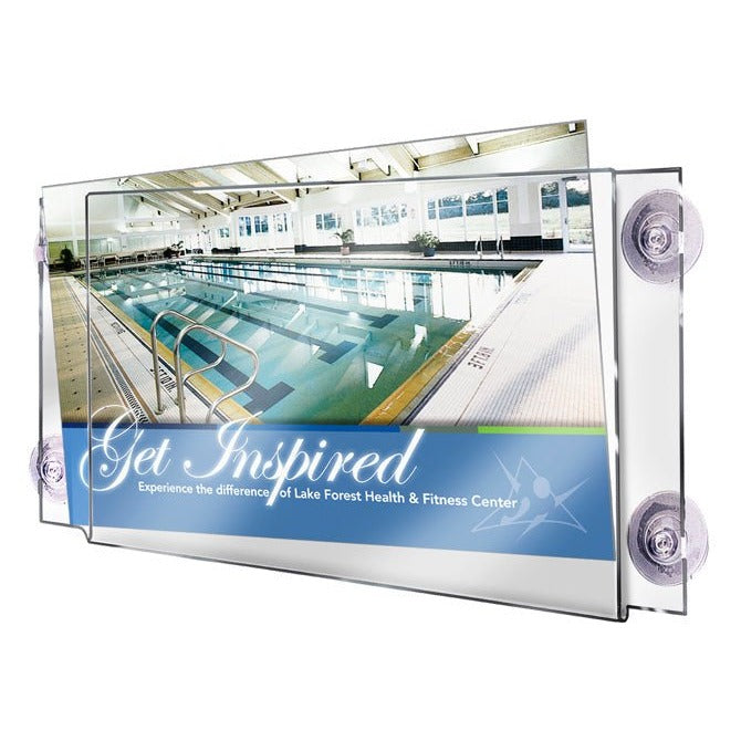 17" X 11" GLASS MOUNT ACRYLIC SIGN HOLDER - Braeside Displays