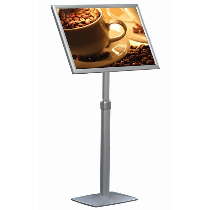 18" x 22" Multi-Positional Pedestal Sign Stand, Silver - Braeside Displays