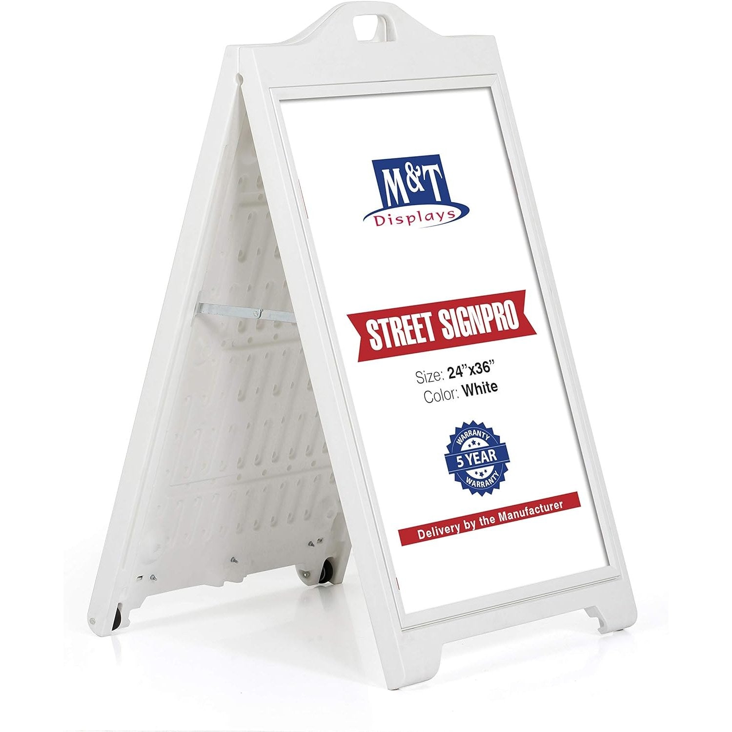 24" x 36" Double-Sided StreetPro Sidewalk Sign, With Open Frame, White - Braeside