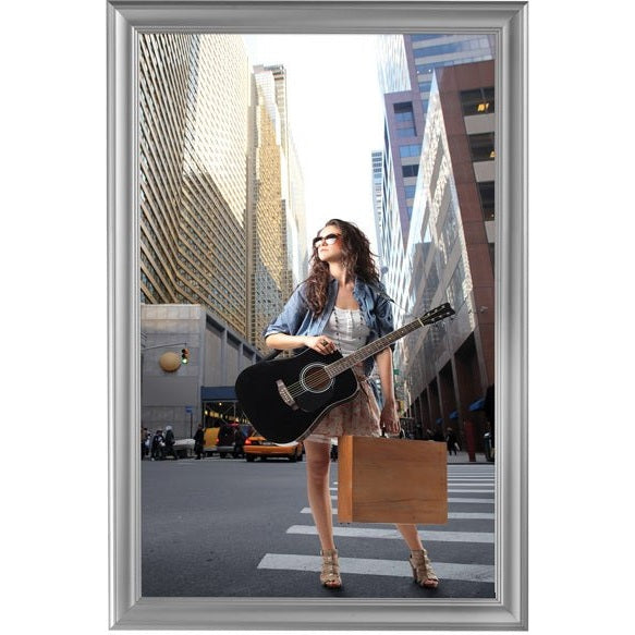 24" x 36" Decorative Snap Poster Frame, Silver - Braeside Displays