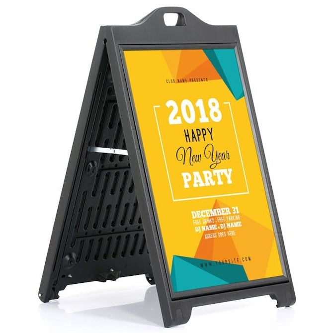 24" x 36" Double-Sided StreetPro Sidewalk Sign, With Open Frame, Black - Braeside Displays