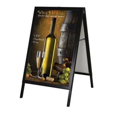 24" x 36" Slide-In A-Frame Sidewalk Sign, Black - Braeside Displays