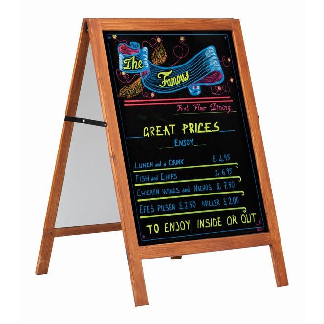 28" x 41" Wooden A-Frame Sidewalk Sign with Chalkboard - Braeside Displays