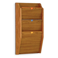 3 POCKET HIPAA COMPLIANT WOODEN WALL MOUNT FILE AND CHART HOLDER - Braeside Displays