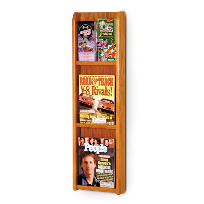 3 POCKET MAGAZINE / 6 POCKET BROCHURE WALL DISPLAY WITH DIVIDERS - Braeside Displays