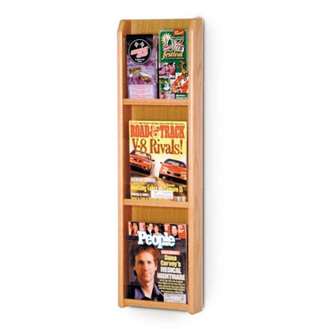 3 POCKET MAGAZINE / 6 POCKET BROCHURE WALL DISPLAY WITH DIVIDERS - Braeside Displays