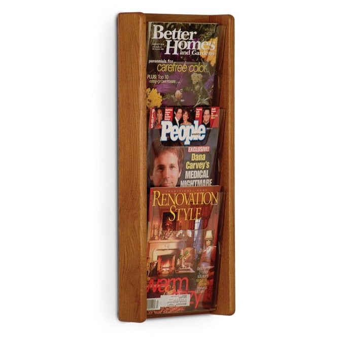 3 POCKET SLANTED MAGAZINE WALL RACK - Braeside Displays