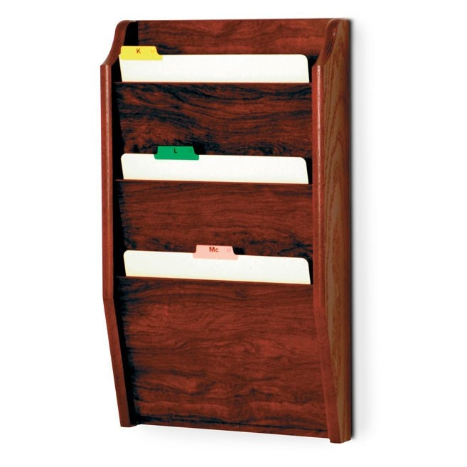 3 POCKET WOODEN WALL MOUNT FILE AND CHART HOLDER - Braeside Displays