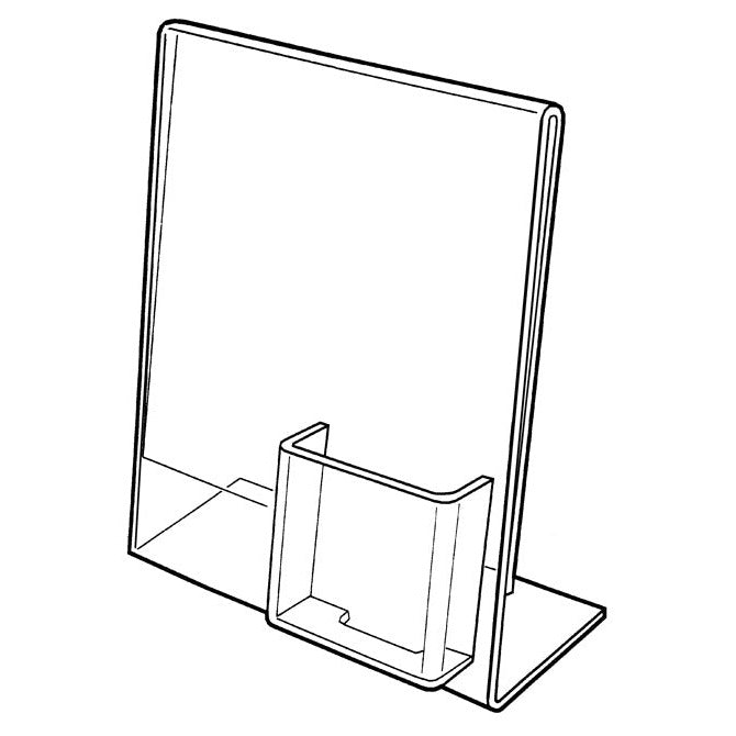 8-1/2" X 11" SLANT BACK SIGN/BROCHURE HOLDER COMBO - Braeside Displays