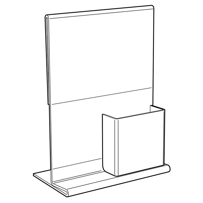 8-1/2" X 11" UPRIGHT SIGN/BROCHURE HOLDER COMBO - Braeside Displays