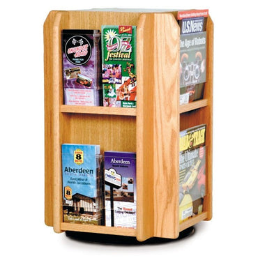 8 POCKET MAGAZINE / 16 POCKET BROCHURE ROTATING WOODEN COUNTER DISPLAY - Braeside Displays