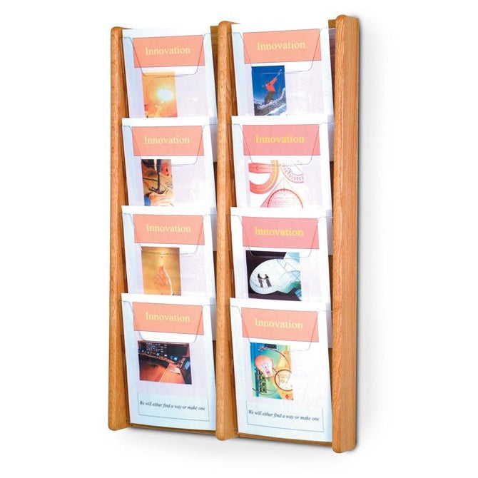 8 POCKET SLANTED MAGAZINE WALL RACK - Braeside Displays