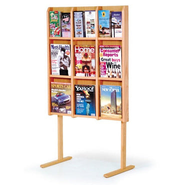 9 POCKET MAGAZINE / 18 POCKET BROCHURE FLOOR DISPLAY WITH DIVIDERS - Braeside Displays