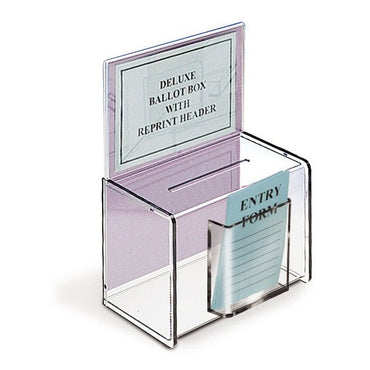 9" x 5" Acrylic Ballot Box with 5" Header - Braeside Displays