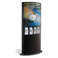 Curviso® Floor Literature Kiosk with 4 Brochure Pockets, Black - Braeside Displays