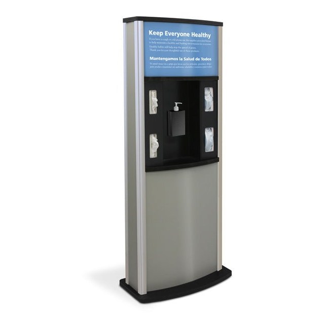 Series 900 Standard Infection Control Kiosk, Matte Finish - Braeside Displays