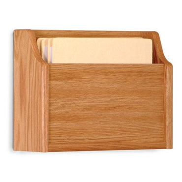 SINGLE POCKET WOODEN EXTRA DEEP WALL MOUNT FILE AND CHART HOLDER - Braeside Displays