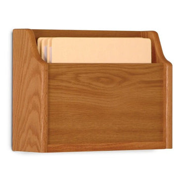 SINGLE POCKET WOODEN EXTRA DEEP WALL MOUNT FILE AND CHART HOLDER - Braeside Displays