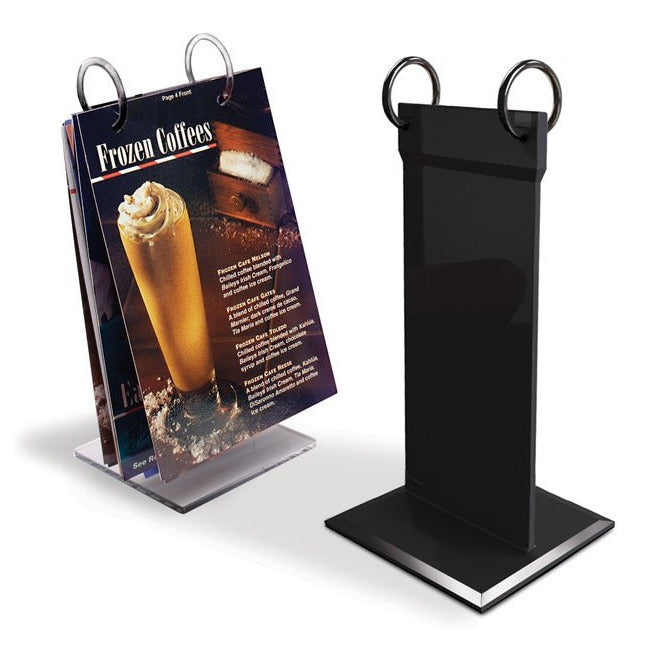 TABLETOP MENU FLIP CHART, WIDE RING - Braeside Displays