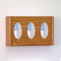 Three-Compartment Oak Exam Glove Dispensers - Braeside Displays