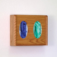 Two-Compartment Oak Exam Glove Dispensers - Braeside Displays