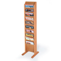 10 POCKET FLOOR STANDING WOOD MAGAZINE RACK - Braeside Displays