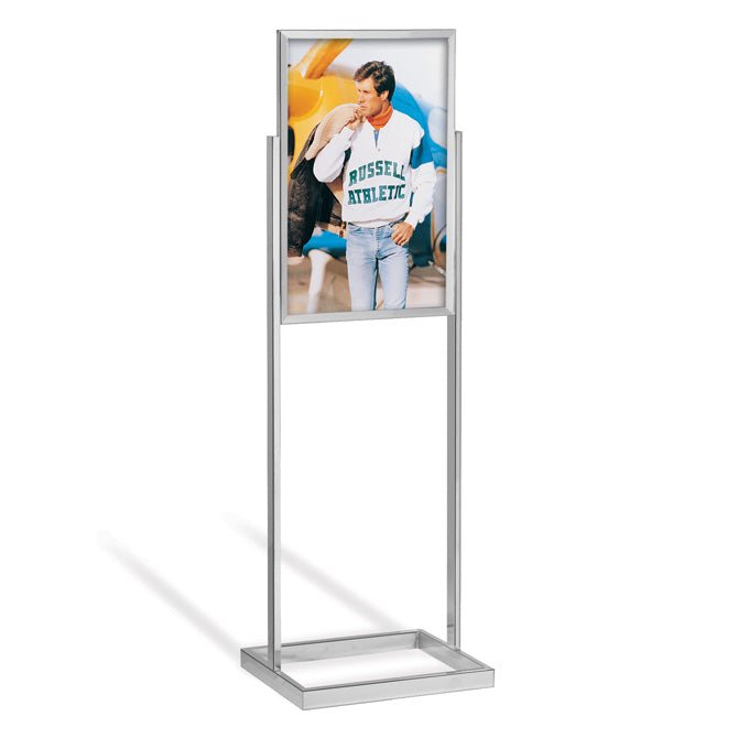 14" x 22" Rectangular Tube Poster Stand, Chrome - Braeside Displays