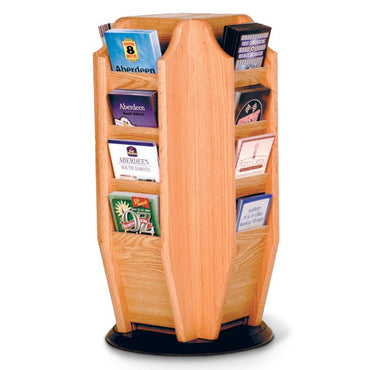 16 POCKET ROTATING WOODEN BROCHURE COUNTER RACK - Braeside Displays