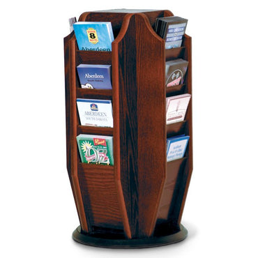 16 POCKET ROTATING WOODEN BROCHURE COUNTER RACK - Braeside Displays