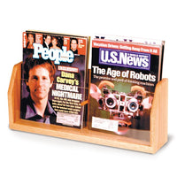 2 POCKET WOODEN MAGAZINE COUNTER DISPLAY - Braeside Displays