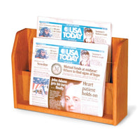 2 POCKET WOODEN NEWSPAPER COUNTER DISPLAY - Braeside Displays