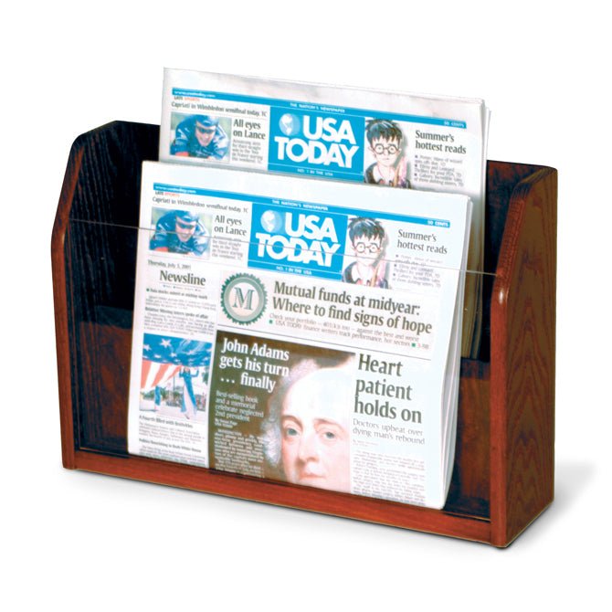 2 POCKET WOODEN NEWSPAPER COUNTER DISPLAY - Braeside Displays